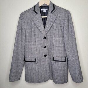 Pendleton Virgin Wool Leather Blazer Jacket Size 4